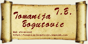 Tomanija Bogutović vizit kartica